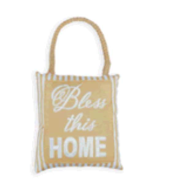 Bless This Home Striped Accent Pillow