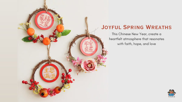 Blessed Home | Treabox Joyful Spring Wooden Wreath