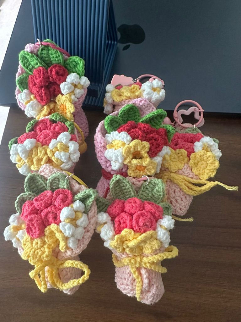 Crochet Flower Keychain