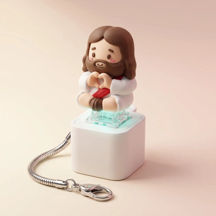 The Blessed Smiles Clicky Jesus | Light & Sound Fidget Keychain