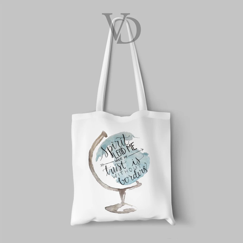 SPIRIT LEAD ME BIBLE QUOTES CANVAS TOTE BAG