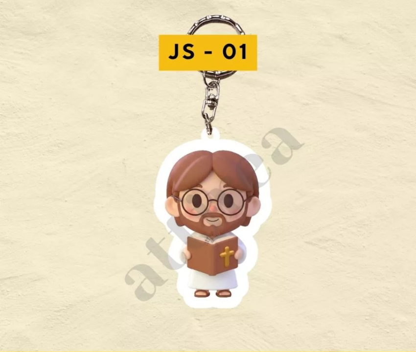 GANTUNGAN Jesus Bible Acrylic Keychain