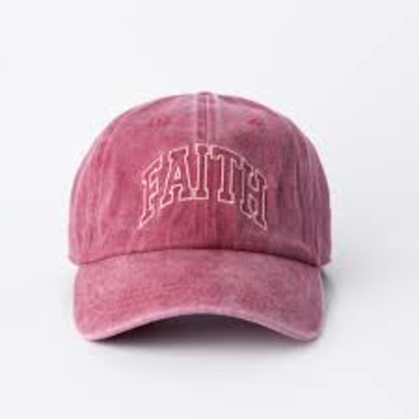Faith Varsity Embroidered Hat Maroon