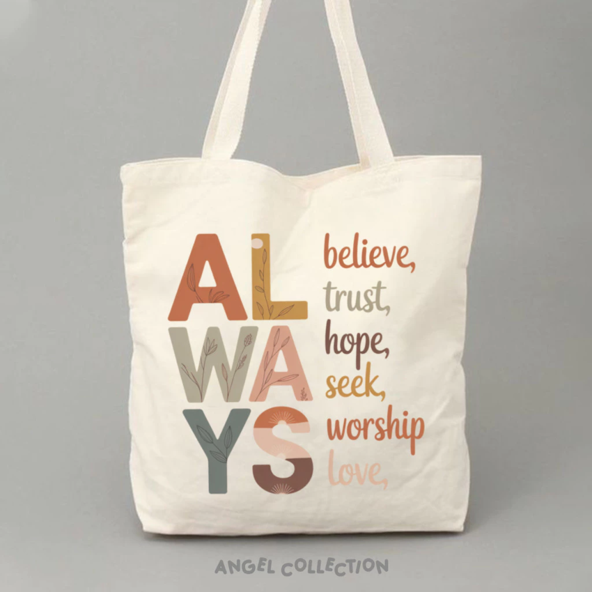 Always ENJEL Tote Bag 100% Canvas Size 30x40