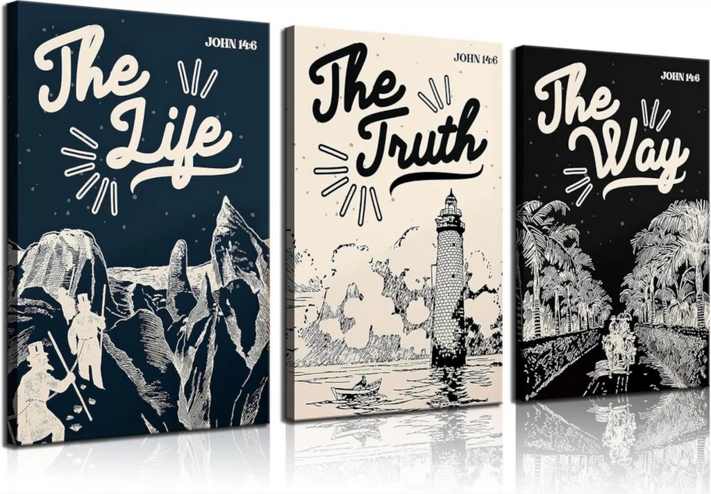 Jesus Bible Verse Canvas Wall Art John 14:6