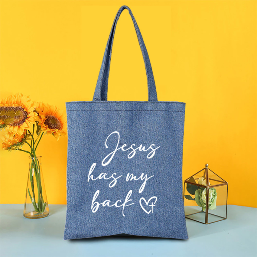 Jesus Has My Back Tote Bag