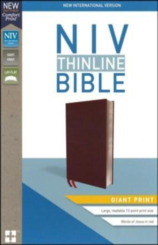 NIV Thinline Bible Giant Print Bonded Leather Burgundy