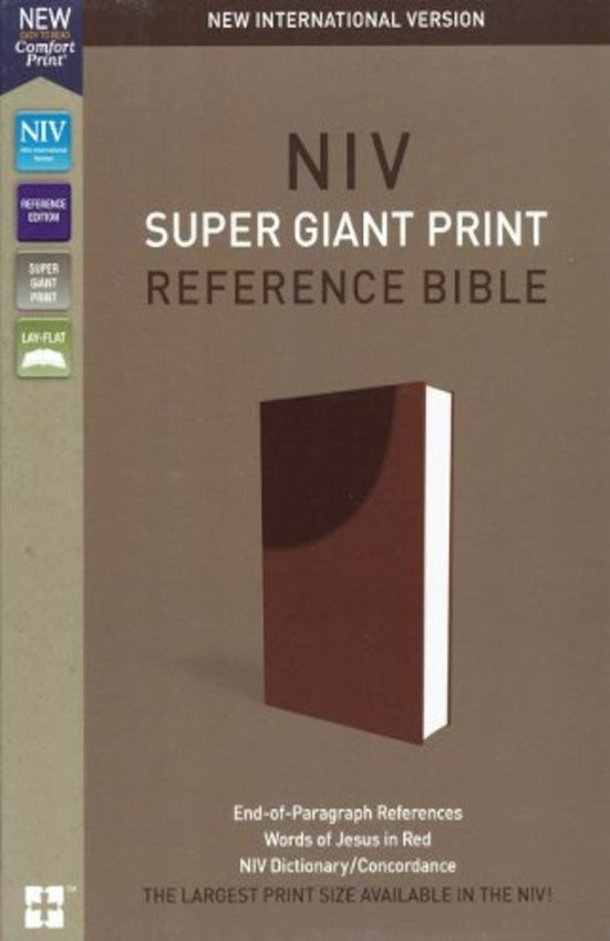NIV Super Giant Print Reference Bible Brown Comfort Print