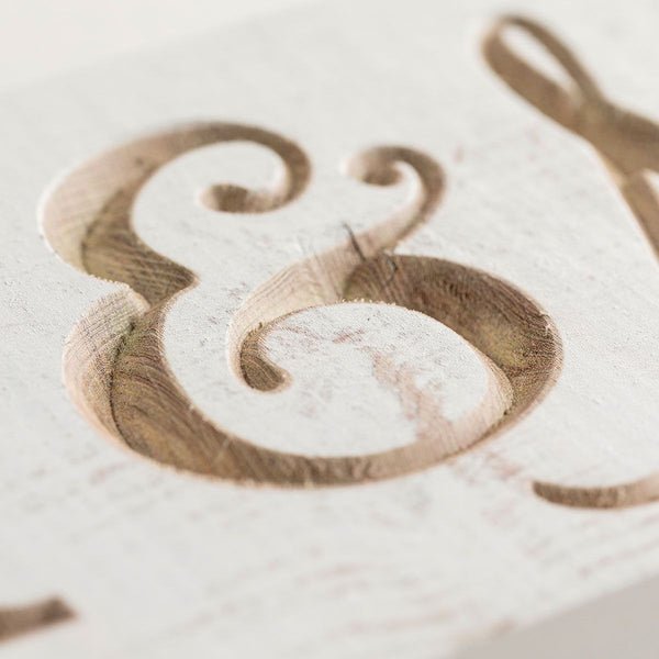 Mr & Mrs | Carved Wooden Block