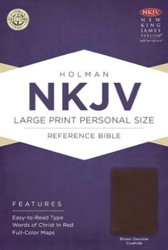 NKJV Holman Large Print Compact Reference Bible, (Black/Burgundy) Bonded Leather