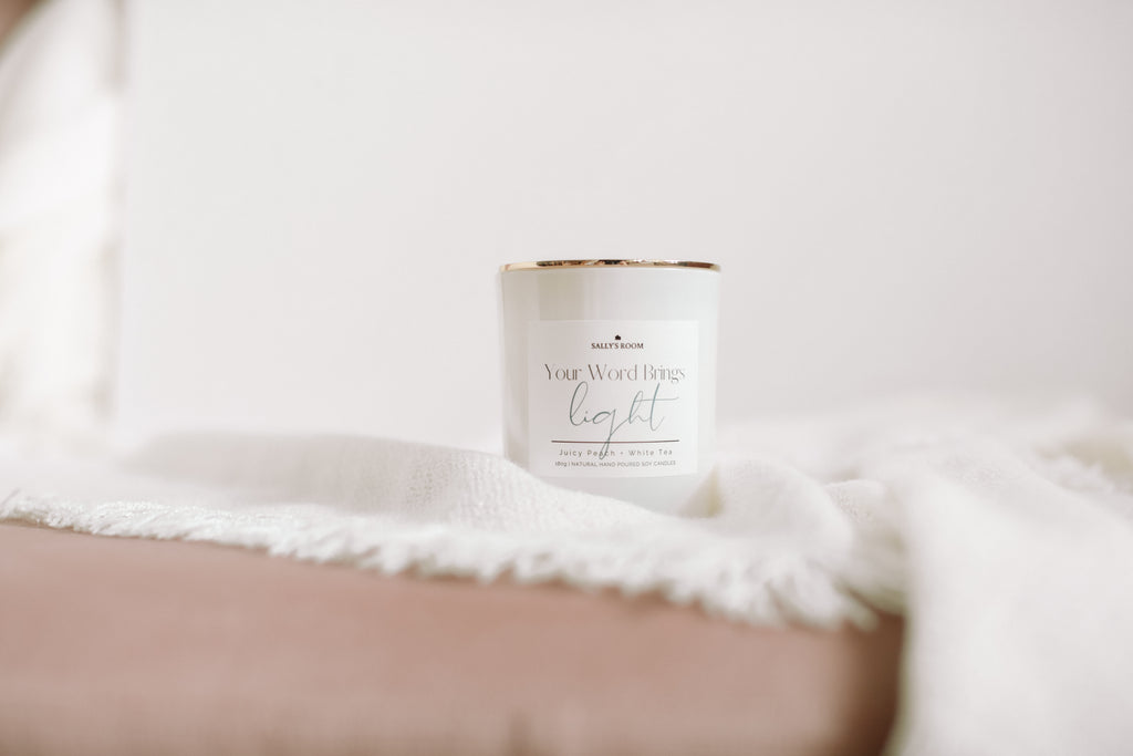 Your Word Brings Light (Peach) Candle | 180g