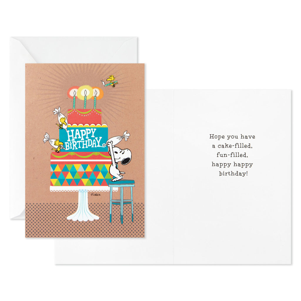 Snoopy with Birthday Cake (Brown) | Birthday Card