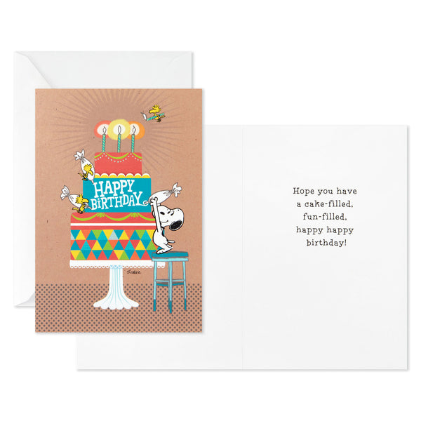 Snoopy with Birthday Cake (Brown) | Birthday Card