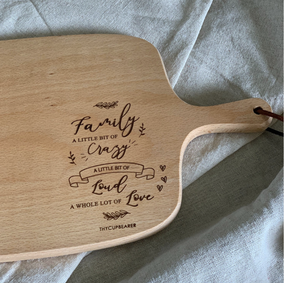 Family A Little Bit of Crazy | Wooden Serving Board