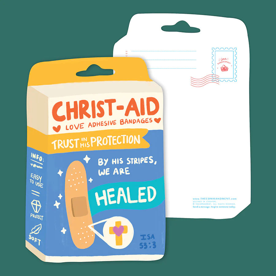 Christ-aid Love Bandages | LOVE SUPERMARKET Card – The Ink Room (Bookstore)